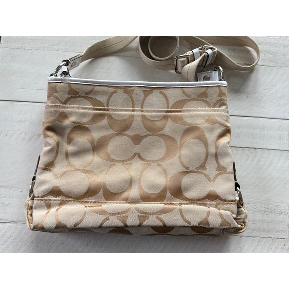 Coach Kyra Daisy Signature Crossbody Bag - Beige - Picture 2 of 5